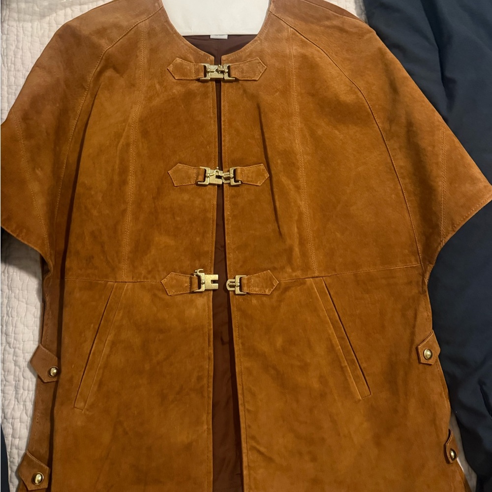 Soft Surroundings Tan Suede Cape